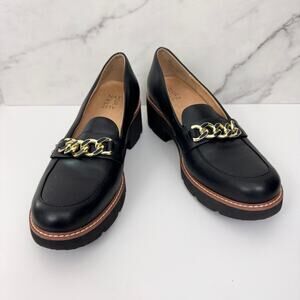 Naturalizer Womens Desi Loafer Shoe Size 9.5 Cushioned Leather Lug Black